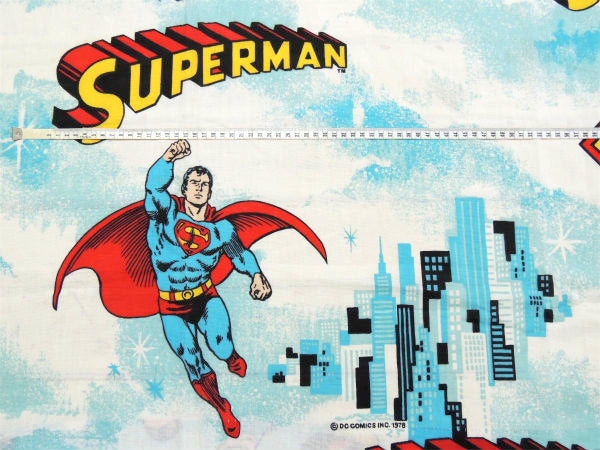 【スーパーマン】1978年・アメコミ・ヒーロー・ヴィンテージ・カーテン・リメイク・ハンドメイド素材