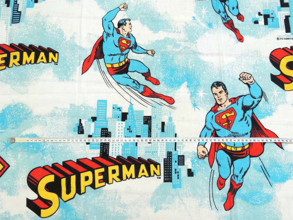 【スーパーマン】1978年・アメコミ・ヒーロー・ヴィンテージ・カーテン・リメイク・ハンドメイド素材