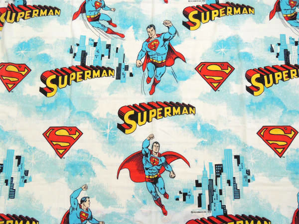 【スーパーマン】1978年・アメコミ・ヒーロー・ヴィンテージ・カーテン・リメイク・ハンドメイド素材