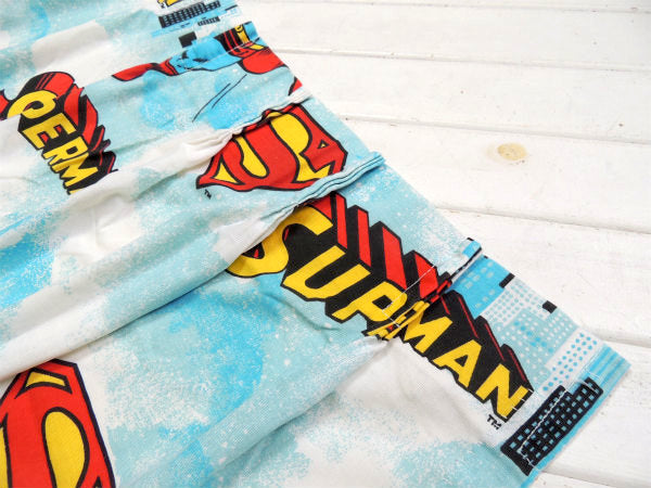 【スーパーマン】1978年・アメコミ・ヒーロー・ヴィンテージ・カーテン・リメイク・ハンドメイド素材