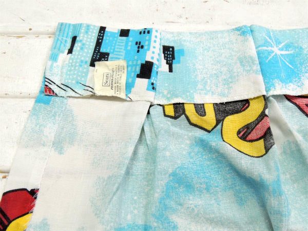 【スーパーマン】1978年・アメコミ・ヒーロー・ヴィンテージ・カーテン・リメイク・ハンドメイド素材