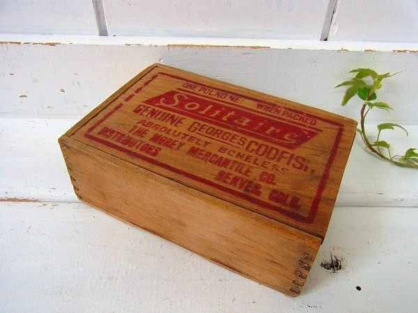 【CODFISH】小さなアンティーク・ウッドボックス/木箱　USA
