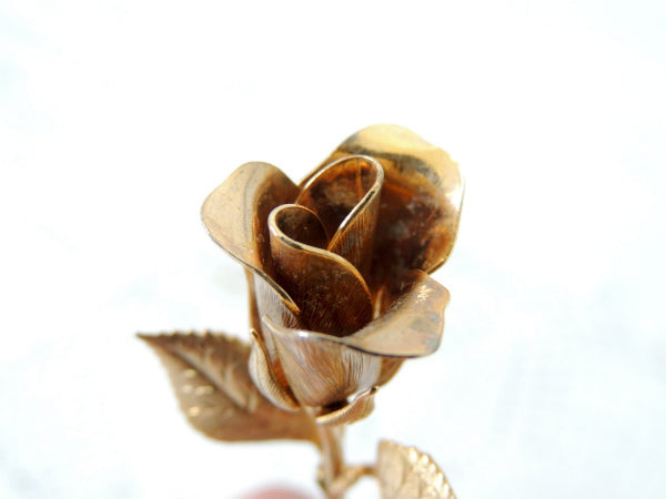 【レトロな薔薇】ゴールド色・お花モチーフ・ヴィンテージ・ブローチ・アクセサリー