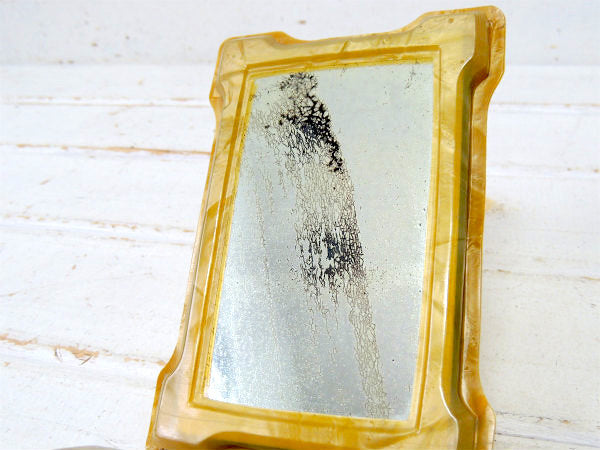 卍・sterilized BARBER ミラー+髭 ブラシ+ボウル・アンティーク・シェービングセット