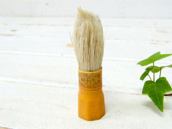 卍・sterilized BARBER ミラー+髭 ブラシ+ボウル・アンティーク・シェービングセット