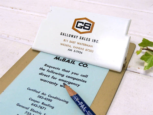 【GALLOWAY SALES INC】ノベルティ・ヴィンテージ・クリップボード/バインダー