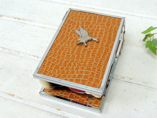 西ドイツ・BARBER ミラー 髭ブラシ ボウル・折り畳み・アンティーク・シェービングセット 床屋