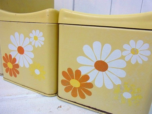 レトロポップ ランズバーグ 花柄 キッチン雑貨 収納 ティン製・アンティーク・キャニスター・4個セット