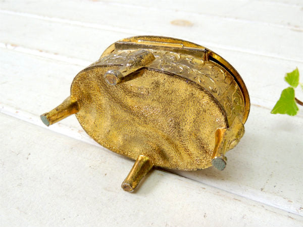 【フラワーモチーフ・ゴールド色】脚付き・アンティーク・ジュエリーボックス・宝石箱・アクセサリーケース