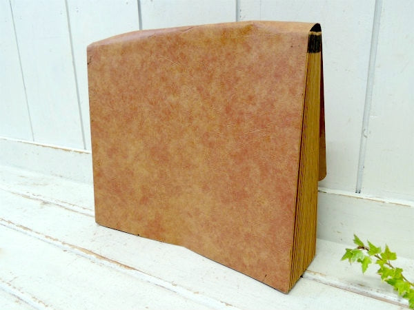 【Globe Weis】レザー柄クラフト紙製・ヴィンテージ・エキスパンディングファイル・書類ケース