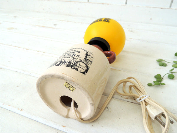 【1960〜70's・BAR・看板・USA】ヴィンテージ・テーブルランプ・卓上ランプ・陶器製・リカー