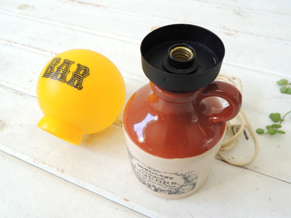 【1960〜70's・BAR・看板・USA】ヴィンテージ・テーブルランプ・卓上ランプ・陶器製・リカー