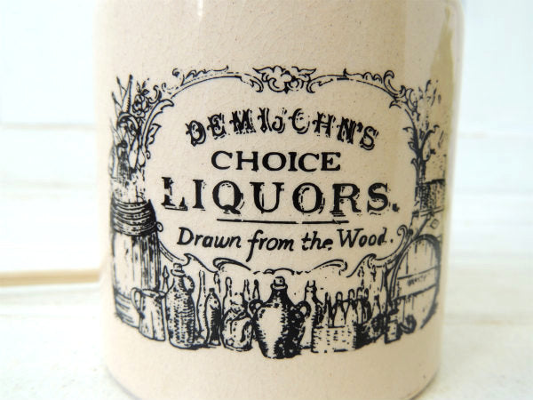 【1960〜70's・BAR・看板・USA】ヴィンテージ・テーブルランプ・卓上ランプ・陶器製・リカー