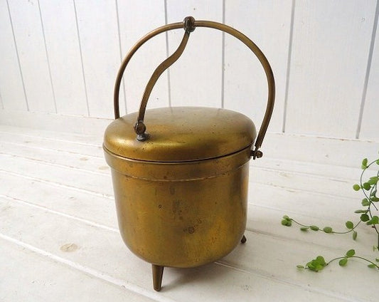 PYREXガラス使用・真鍮製・アンティーク・アイスペール/アイスバスケット USA