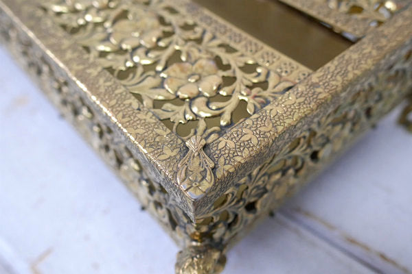 4人の天使 エレガント 花柄 ゴールドトーン ヴィンテージ ティッシュケース ティッシュボックス