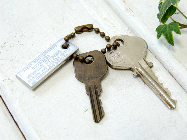 SUS 599・カリフォルニア 黒 ナンバープレート型 ヴィンテージ・キーホルダー+FUEL 鍵