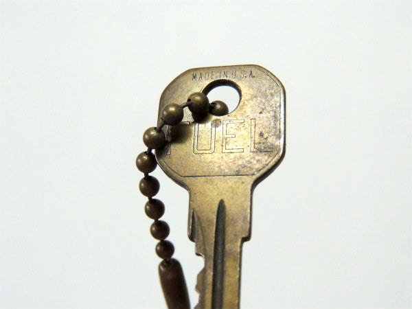 SUS 599・カリフォルニア 黒 ナンバープレート型 ヴィンテージ・キーホルダー+FUEL 鍵