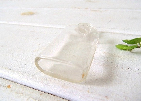 気泡入りのガラス製・小さなアンティーク・香水瓶/パヒュームボトル USA