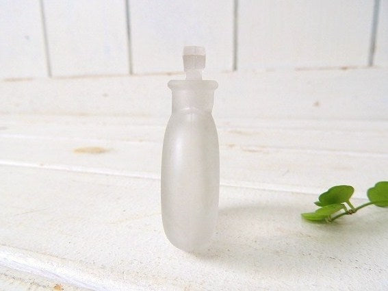 すりガラス製・丸くて小さなアンティーク・香水瓶/パヒュームボトル USA
