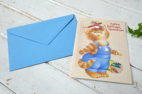 ホールマーク ネコ&ネズミ デッドストック ビンテージ 誕生日 バースデー メッセージカード US