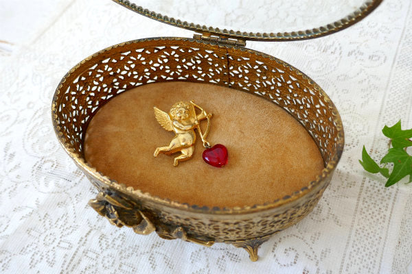 Stylebuilt ベベルガラス・24K・オーバル型・アンティーク・ジュエリーボックス・宝石箱