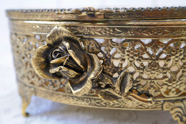 Stylebuilt ベベルガラス・24K・オーバル型・アンティーク・ジュエリーボックス・宝石箱