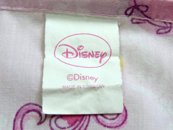 【塔の上のラプンツェル】ディズニー・ピンクカラー・ハート&花柄・ユーズドシーツ(フラットタイプ)