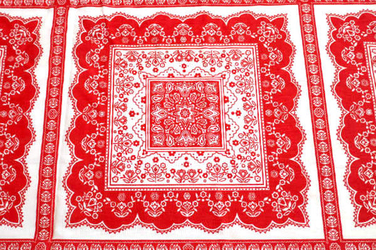 ペイズリー 花柄 バンダナ パネル柄 デッドストック ヴィンテージ ファブリック 生地 テキスタイル アメリカ製