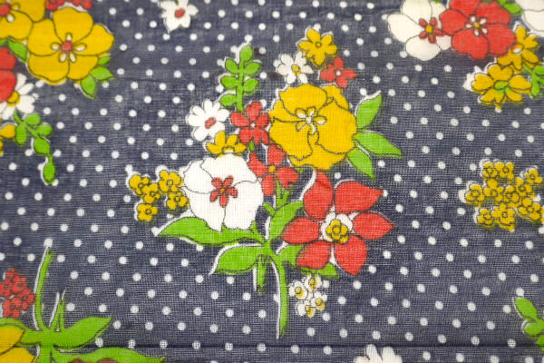 水玉×花柄・カラフル・デッドストック・ヴィンテージ・ファブリック・生地・リメイク・ハンドメイド