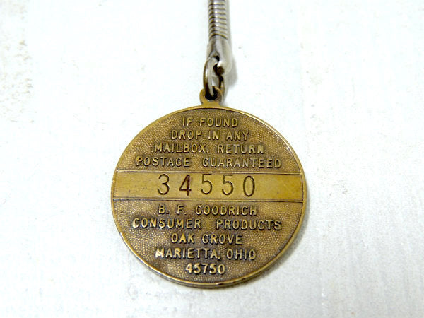 【US・グッドリッチ】タイヤメーカー・アドバタイジング・ヴィンテージ・メダル型・キーホルダー