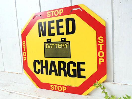 NEED CHARG STOP&CHARGE・ビンテージ・常備品・両面看板・USA・アメ車・サイン