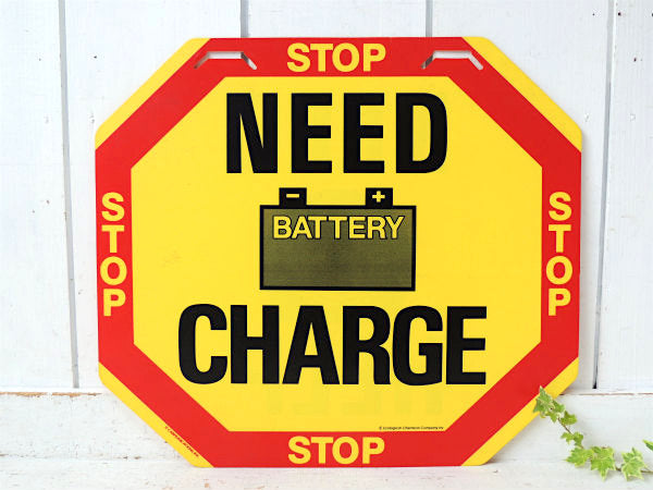 NEED CHARG STOP&CHARGE・ビンテージ・常備品・両面看板・USA・アメ車・サイン