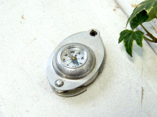 【方位磁石・ルーペ・COMET】ヴィンテージ・コンパス・キーホルダー/虫眼鏡/JAPAN/里帰り