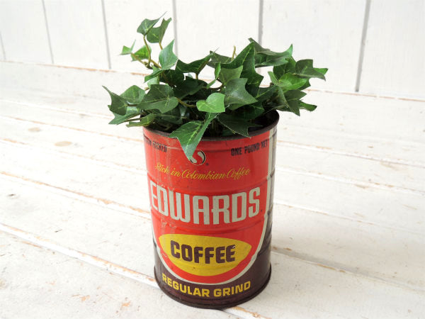 【EDWARDS COFFEE】エドワーズ・ブリキ製・ヴィンテージ・コーヒー缶・USA