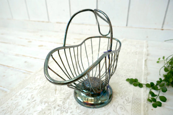 SALES イタリア製・シルバープレート・ヴィンテージ・ワイン ボトルホルダー・ワインパニエ