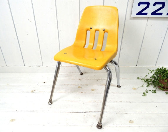 VIRCO ヴァルコ・ロサンゼルス・イエロー・ヴィンテージ・スクールチェア 子供イス