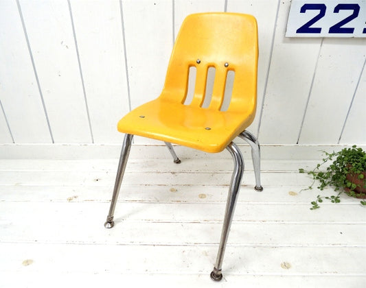 VIRCO ヴァルコ・ロサンゼルス・イエロー・ヴィンテージ・スクールチェア 子供イス