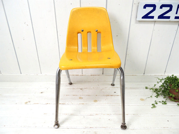 VIRCO ヴァルコ・ロサンゼルス・イエロー・ヴィンテージ・スクールチェア 子供イス