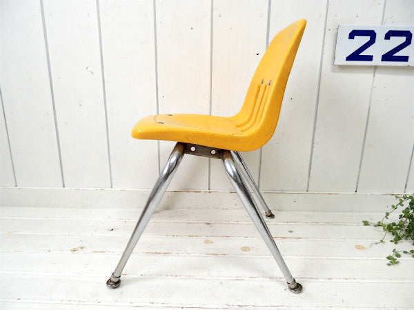 VIRCO ヴァルコ・ロサンゼルス・イエロー・ヴィンテージ・スクールチェア 子供イス