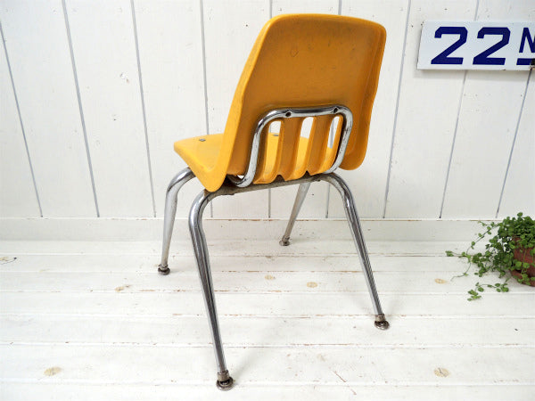 VIRCO ヴァルコ・ロサンゼルス・イエロー・ヴィンテージ・スクールチェア 子供イス