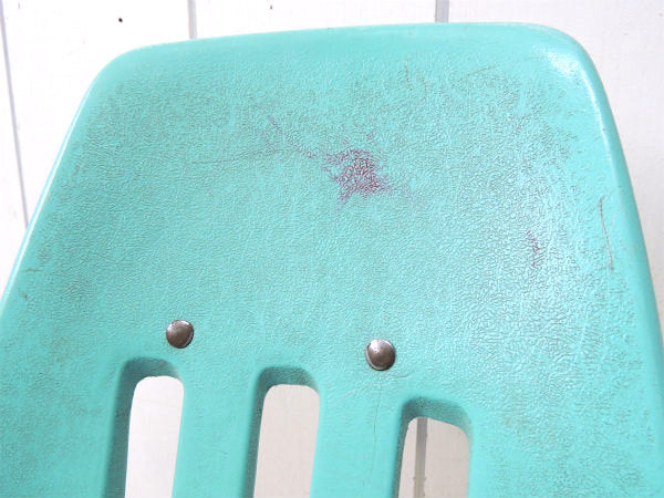 【VIRCO】ヴァルコ・ロサンゼルス製・水色のヴィンテージ・スクールチェア/子供イス USA