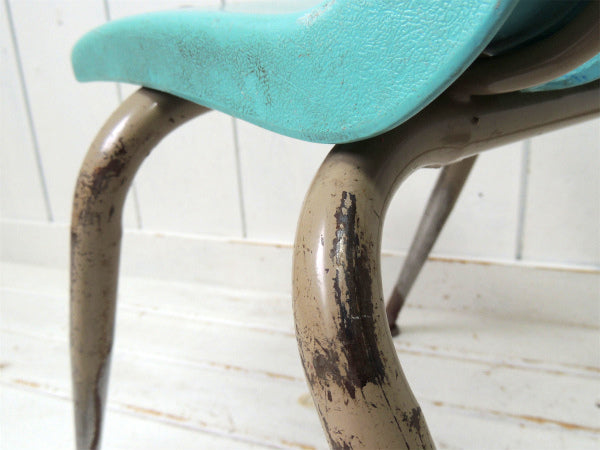 【VIRCO】ヴァルコ・ロサンゼルス製・水色のヴィンテージ・スクールチェア/子供イス USA