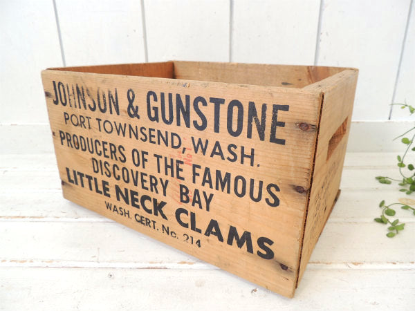 【JOHNSON&GUNSTON】たくさんの英文字入り・木箱・ヴィンテージ・ウッドボックス