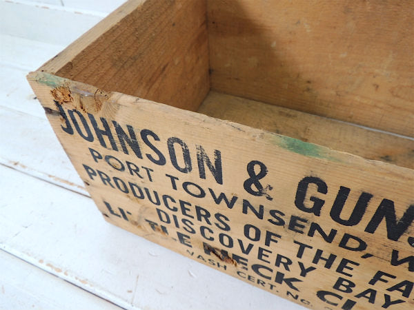 【JOHNSON&GUNSTON】たくさんの英文字入り・木箱・ヴィンテージ・ウッドボックス