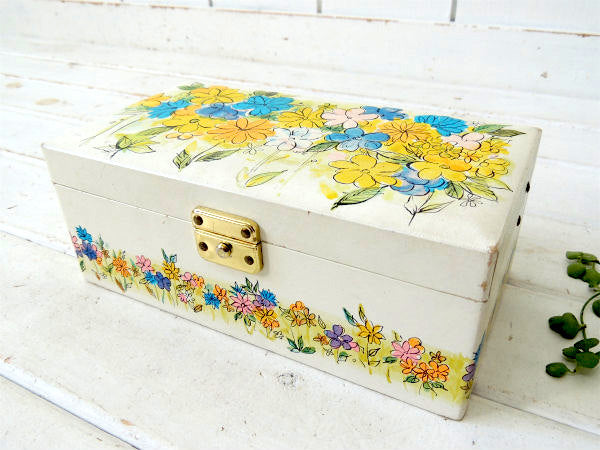 回転バレリーナ人形&オルゴール付き・花柄・アンティーク・ジュエリーボックス/宝石箱