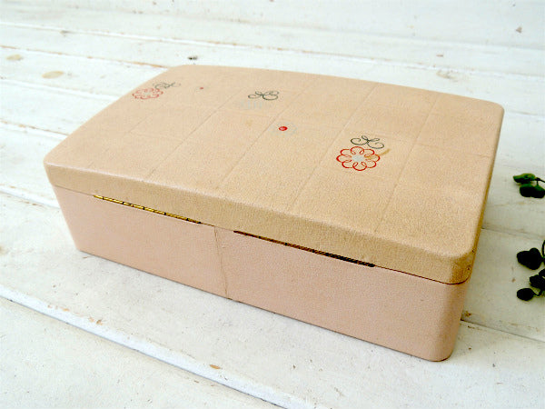 Farrington サーモンピンク 2段式 ヴィンテージ ジュエリーボックス ケース 宝石箱