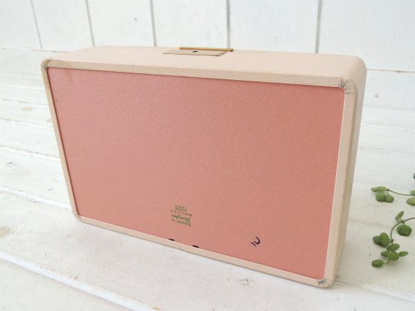 Farrington サーモンピンク 2段式 ヴィンテージ ジュエリーボックス ケース 宝石箱