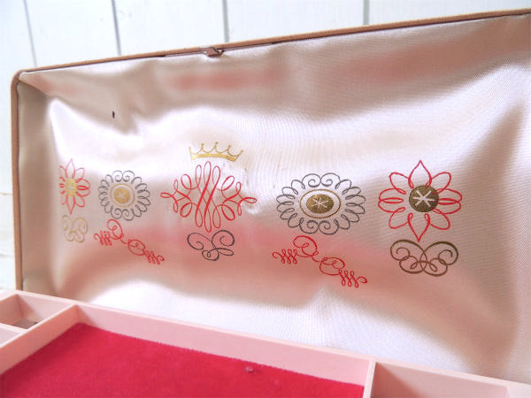 Farrington サーモンピンク 2段式 ヴィンテージ ジュエリーボックス ケース 宝石箱