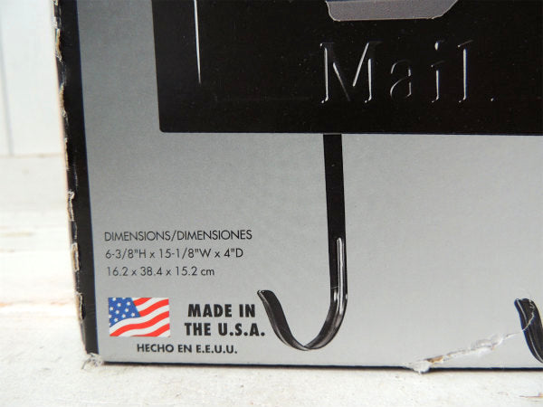 【アメリカセレクト】Mail・新品未使用・新聞受け付き・黒色の横型メールボックス/郵便受け/ポスト