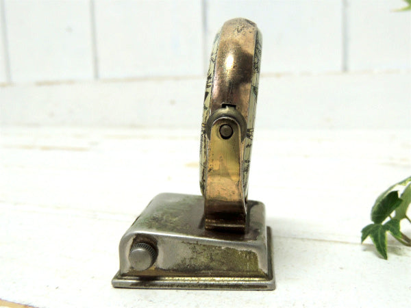 【地球儀】ノスタルジック・メタル製・回転式・ヴィンテージ・デスクカレンダー・卓上カレンダー